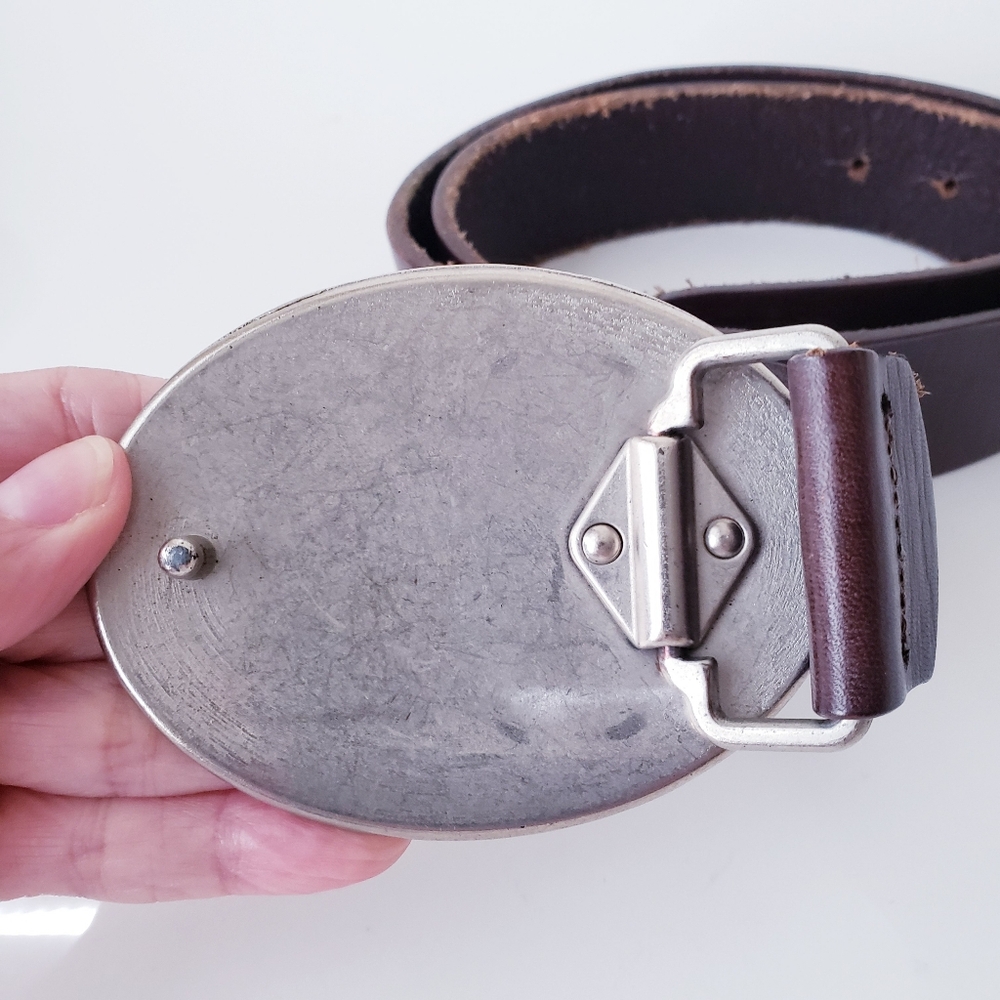 Vintage Abercrombie Fitch Brown Leather Belt - Picture 5 of 12